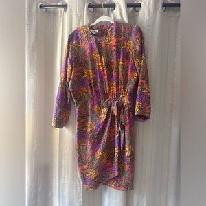 Vintage 90s Lloyd Williams 100% Silk Floral Print Women's Dress